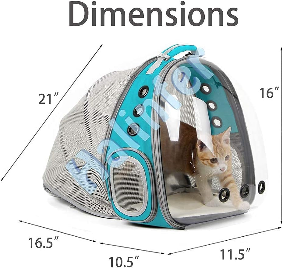 Expandable Cat Backpack Carrier with Space Capsule Bubble Window, Suitable for Pets up to 12 lbs