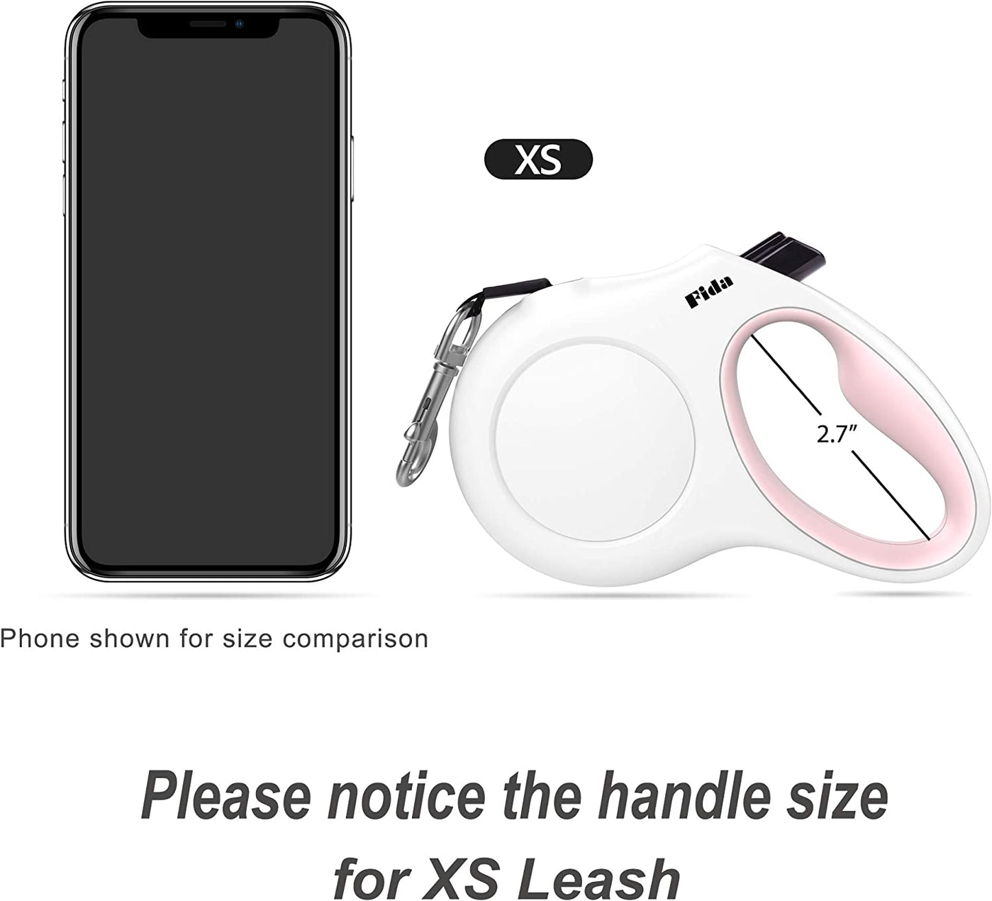 Retractable Dog Leash with Integrated Dispenser and Waste Bags, 10 Feet, White and Pink